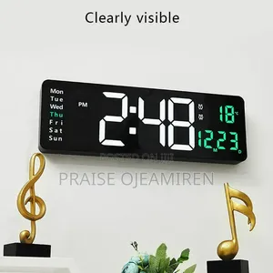 Large Screen Digital Wall Clock With Led Display and Remote Control
