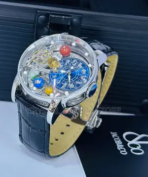 Jacob and Co Quality Luxury Men Chronograph Genuine Leather Wristwatch