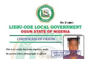 Local Government of Origin Certificate (All States)