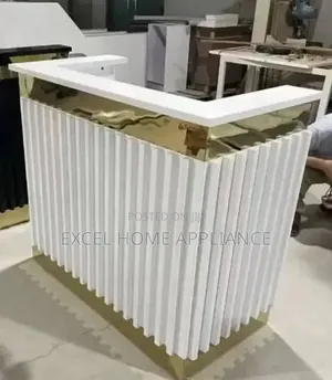 Luxury White and Gold Receptionist Desk