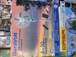 18inches Duravolt Solar Rechargeable Fan With Panel and Bulb