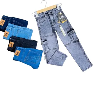 Lee Brand Grey Acid-Wash Cargo Denim