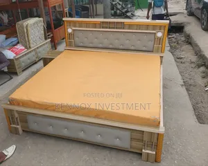 6 by 6 Wooden Bedframe With 1 Bedside Drawer.