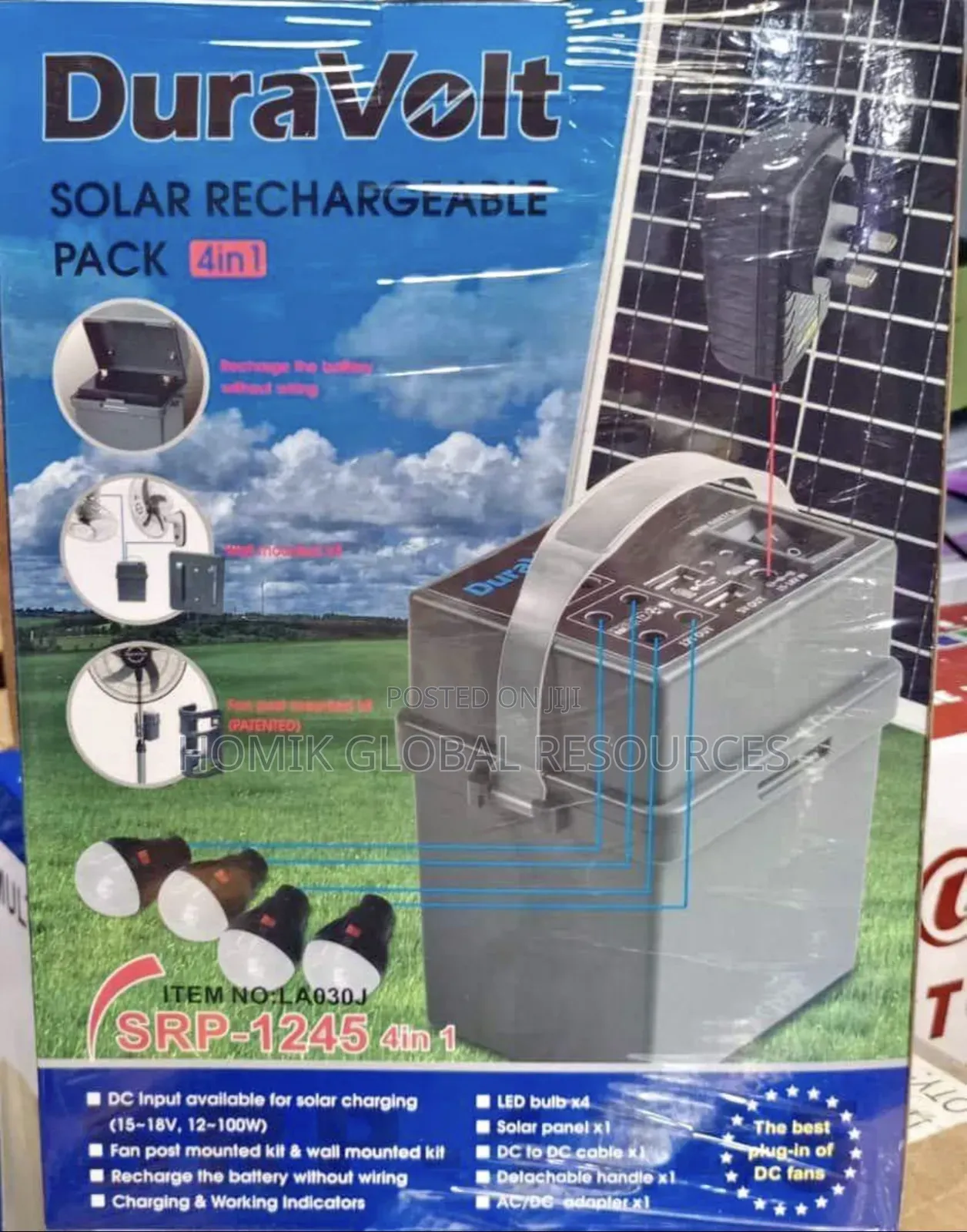 4in1 Duravolt Solar Rechargeable Panel