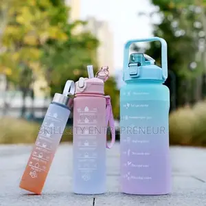 Motivational Water Bottle Combo Set
