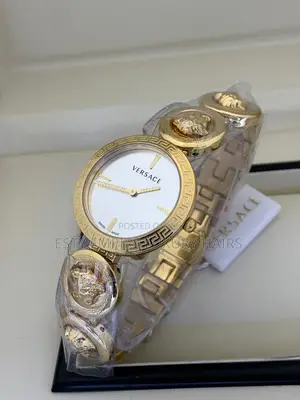 Versace Pure Quality Female Gold Chain Wrist Watch