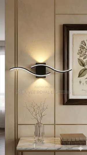 Modern Wave S-Shape Led Wall Lamp - For Sitting Room, Offices, Bedroom