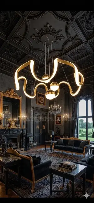 Luxury Gold Ribbon Chandelier – For Sitting Room,Hotels, Bedroom Light