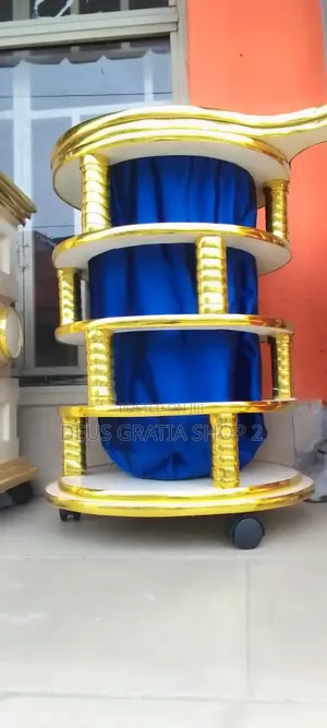 Gold Church Offering Basket With 2 Removable Bags*