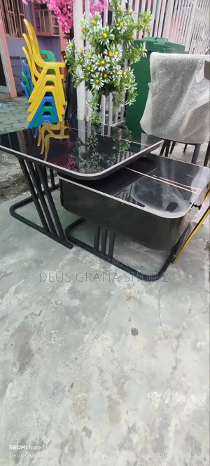 Black Marble Centre Table Set for Living Room
