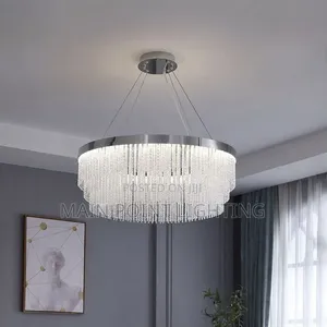 Silver Crystal Drop Chandelier