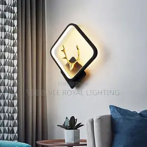 Gold Deer Head Wall Light - For Bedroom, Living Room, Hotels, Offices