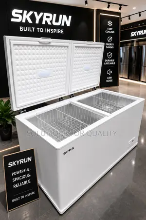 550l Skyrun Double Door Chest Freezer Large Capacity Commercial Deep F