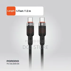 Porodo Usb C to Usb C 60w Pd Aluminum Braided Cable