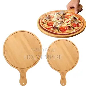 Durable Wooden Pizza Paddle Bamboo With Handle Bread Serving Board
