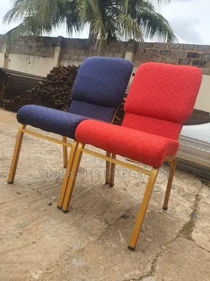 Gold Medium Sized Church Chair - Pattern Fabric