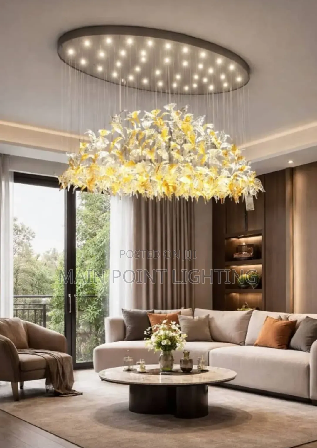 Ceramic Leaf Chandelier