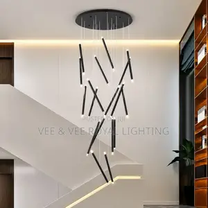 Luxury Spiral Meteor Chandelier – Modern Void, Duplex, Staircase Light