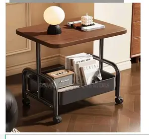 Quality Multi-Tier Rolling Sofa Side Table With Storage Shelves -