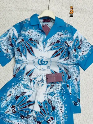 *Gucci Double Bandanna Printed Silk Shirt * *Size: M——3xl*