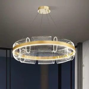 Modern Led Novelty Livingroom Chandelier Ceiling Bedroom Round Acrylic
