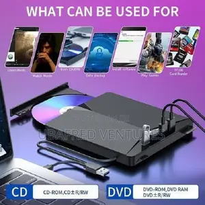 Xd013 Usb 3.0 Type-C Portable DVD Drive - 7 in 1, Black