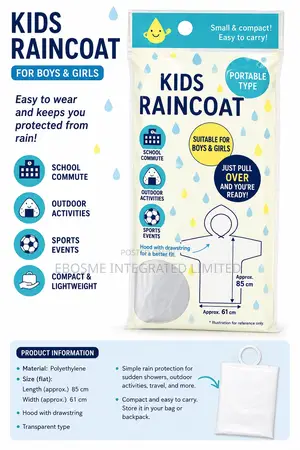 Kids Waterproof Raincoat With Hood High Quality