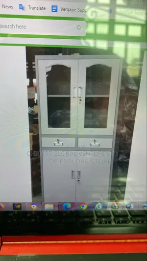 Half Glass and Half Metal Cupboard