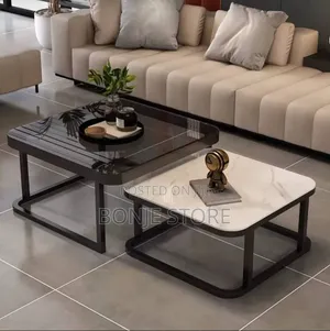2in1 Creative Scalable Metal Glass Center Table