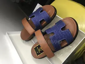 Premium Denim Comfort Slides.