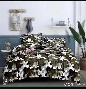 Amry Green Bedsheet and Pillowcase With Duvet Set 6x6