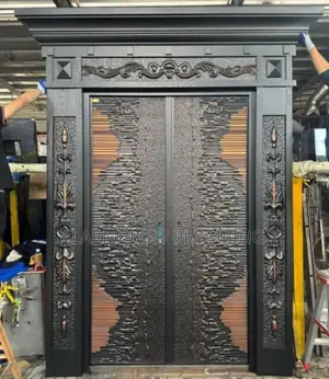 4ft by 7ft German Copper Security Doors With an Arc Wave Design.