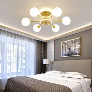 Modern Led Chandeliers Living Room Bedroom Ceiling Adjustable Glass