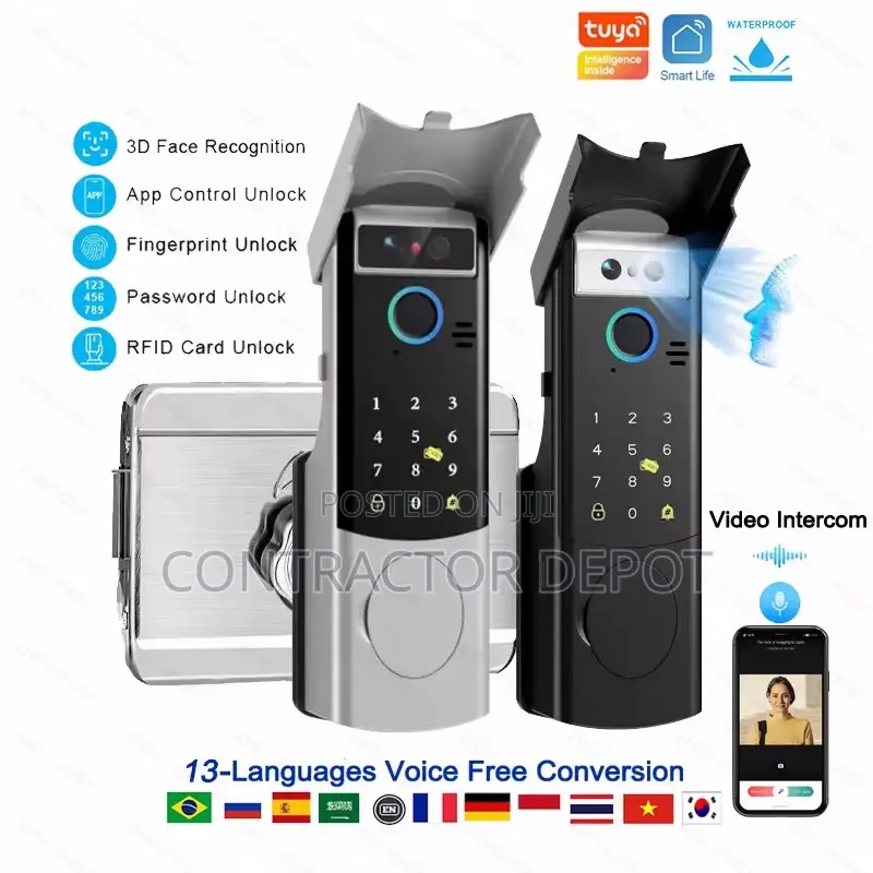 Waterproof Intercom Face Recognition Gate Lock Doorbell Keypad Code