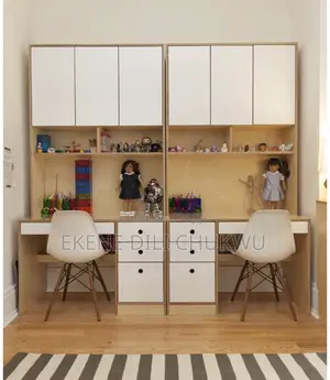Modern Kids Storage Learning Wall Unit With Bunk