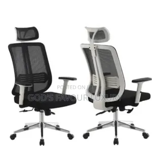 Cross Back Swivel Office Chair - White Back