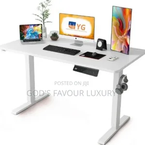 New Modern Adjustable Electric Table - 160cm × 60cm × 74cm- White