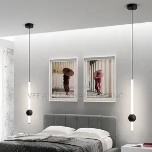 Nordic Vertical Led Tube Pendant for Bedside, Dining, Balcony Light