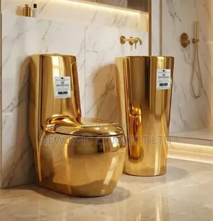 Gold Executive England Egg Shape Toilet With Complete Standing Basin