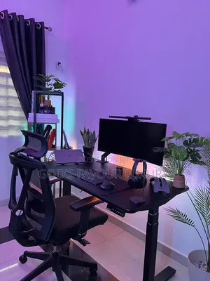 Sit-Stand Smart Gaming Desk and Ergonomic Mesh Chair