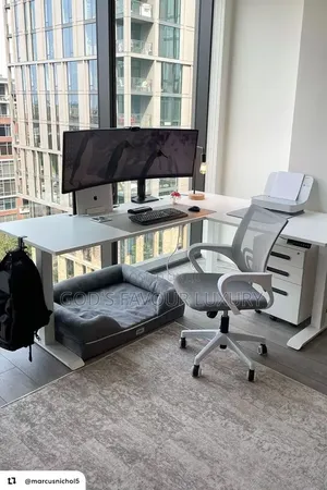 Office/Home Electric Height Adjustable Gaming Desk and Mesh Chair