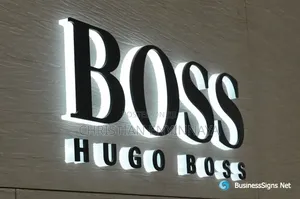 Illuminated Black and White Indoor Signage