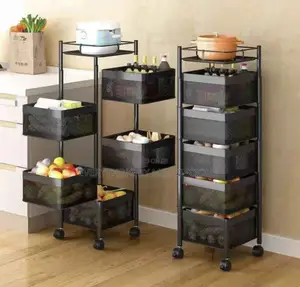 5 Set Iron Basket Rotating Storage Rack