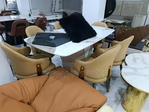 Comfortable Lovely Quality Marble 6 Seaters Dining Sets