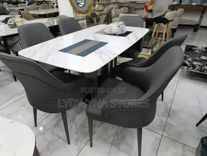 Comfortable Super Beautiful 6 Seaters Marble Dinning Sets