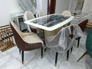 Quality Strong Lovely Marble 6 Seaters Dining Sets