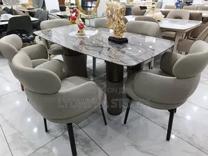 Sweet Comfortable Quality 6 Seaters Marble Dinning Sets