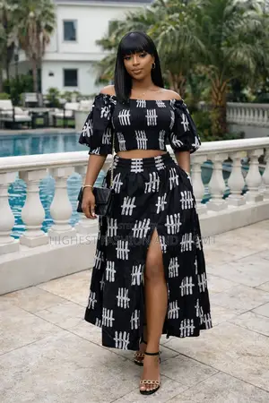 Off Shoulder Top and High Waist Skirt - Style 802