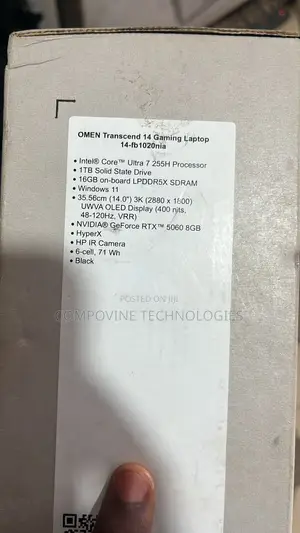 New Laptop HP Omen Transcend 14-fb0023dx 16GB Intel Core Ultra 7 SSD 1T