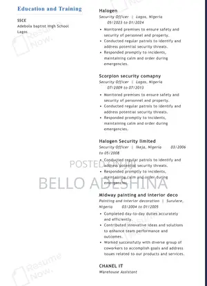 Guards / Supervisors /Admin